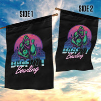 Funny Bigfoot Bowling Vaporwave Gift Garden Flag - Wonder Print Shop