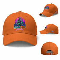 Funny Bigfoot Bowling Vaporwave Gift Baseball Cap