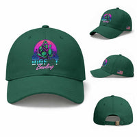 Funny Bigfoot Bowling Vaporwave Gift Baseball Cap