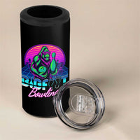 Funny Bigfoot Bowling Vaporwave Gift 4 in 1 Can Cooler Tumbler - Wonder Print Shop