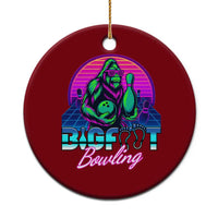 Funny Bigfoot Bowling Vaporwave Gift Ceramic Ornament - Wonder Print Shop