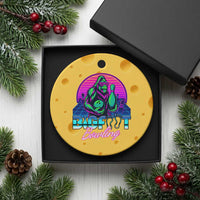 Funny Bigfoot Bowling Vaporwave Gift Ceramic Ornament - Wonder Print Shop