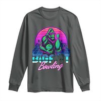 Funny Bigfoot Bowling Vaporwave Gift Long Sleeve Shirt - Wonder Print Shop