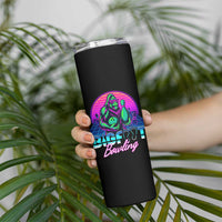 Funny Bigfoot Bowling Vaporwave Gift Skinny Tumbler - Wonder Print Shop