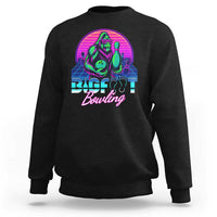 Funny Bigfoot Bowling Vaporwave Gift Sweatshirt - Wonder Print Shop