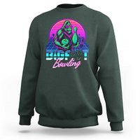 Funny Bigfoot Bowling Vaporwave Gift Sweatshirt - Wonder Print Shop