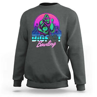 Funny Bigfoot Bowling Vaporwave Gift Sweatshirt - Wonder Print Shop
