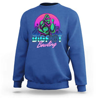 Funny Bigfoot Bowling Vaporwave Gift Sweatshirt - Wonder Print Shop