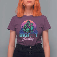 Funny Bigfoot Bowling Vaporwave Gift T Shirt For Women - Wonder Print Shop