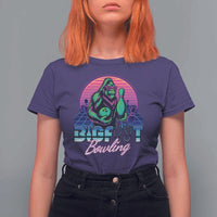 Funny Bigfoot Bowling Vaporwave Gift T Shirt For Women - Wonder Print Shop