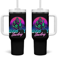 Funny Bigfoot Bowling Vaporwave Gift Tumbler With Handle - Wonder Print Shop