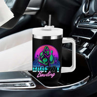 Funny Bigfoot Bowling Vaporwave Gift Tumbler With Handle - Wonder Print Shop