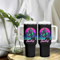 Funny Bigfoot Bowling Vaporwave Gift Tumbler With Handle - Wonder Print Shop