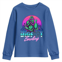 Funny Bigfoot Bowling Vaporwave Gift Youth Sweatshirt - Wonder Print Shop
