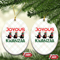 Joyous Kwanzaa Ceramic Ornament Funny Cats With Kinara And Presents Cultural Pride Gift - Wonder Print Shop
