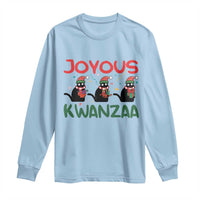 Joyous Kwanzaa Long Sleeve Shirt Funny Cats With Kinara And Presents Cultural Pride Gift - Wonder Print Shop