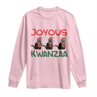 Joyous Kwanzaa Long Sleeve Shirt Funny Cats With Kinara And Presents Cultural Pride Gift - Wonder Print Shop
