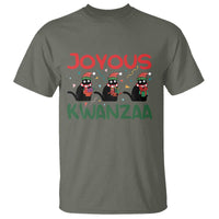 Joyous Kwanzaa T Shirt Funny Cats With Kinara And Presents Cultural Pride Gift - Wonder Print Shop