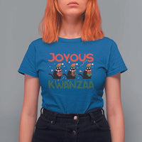 Joyous Kwanzaa T Shirt For Women Funny Cats With Kinara And Presents Cultural Pride Gift - Wonder Print Shop