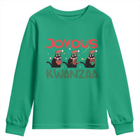 Joyous Kwanzaa Youth Sweatshirt Funny Cats With Kinara And Presents Cultural Pride Gift - Wonder Print Shop
