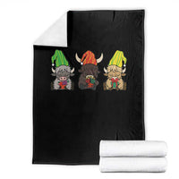 Funny Highland Cow With Kinara And Presents Cultural Pride Gift Throw Blanket - Wonder Print Shop