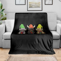 Funny Highland Cow With Kinara And Presents Cultural Pride Gift Throw Blanket - Wonder Print Shop
