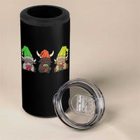 Funny Highland Cow With Kinara And Presents Cultural Pride Gift 4 in 1 Can Cooler Tumbler - Wonder Print Shop