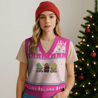 Funny Highland Cow With Kinara And Presents Cultural Pride Gift V-Neck Knit Sweater Vest - Wonder Print Shop