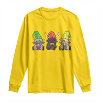 Funny Highland Cow With Kinara And Presents Cultural Pride Gift Long Sleeve Shirt - Wonder Print Shop