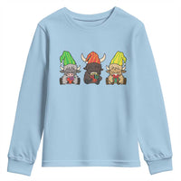 Funny Highland Cow With Kinara And Presents Cultural Pride Gift Youth Sweatshirt - Wonder Print Shop