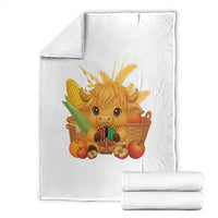 Cute Highland Cow With Kwanzaa Kinara And Presents Throw Blanket African Heritage Gift - Wonder Print Shop
