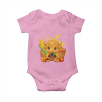 Cute Highland Cow With Kwanzaa Kinara And Presents Baby Onesie African Heritage Gift - Wonder Print Shop