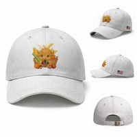 Cute Highland Cow With Kwanzaa Kinara And Presents Baseball Cap African Heritage Gift
