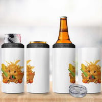 Cute Highland Cow With Kwanzaa Kinara And Presents 4 in 1 Can Cooler Tumbler African Heritage Gift - Wonder Print Shop