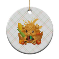 Cute Highland Cow With Kwanzaa Kinara And Presents Ceramic Ornament African Heritage Gift - Wonder Print Shop