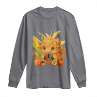 Cute Highland Cow With Kwanzaa Kinara And Presents Long Sleeve Shirt African Heritage Gift - Wonder Print Shop