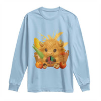 Cute Highland Cow With Kwanzaa Kinara And Presents Long Sleeve Shirt African Heritage Gift - Wonder Print Shop