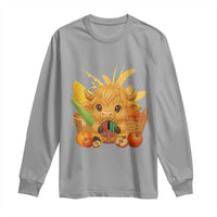 Cute Highland Cow With Kwanzaa Kinara And Presents Long Sleeve Shirt African Heritage Gift - Wonder Print Shop