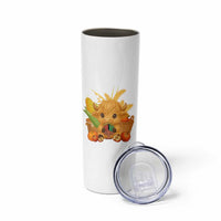 Cute Highland Cow With Kwanzaa Kinara And Presents Skinny Tumbler African Heritage Gift - Wonder Print Shop
