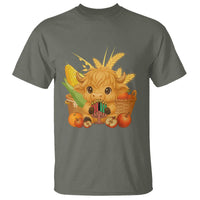 Cute Highland Cow With Kwanzaa Kinara And Presents T Shirt African Heritage Gift - Wonder Print Shop