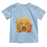 Cute Highland Cow With Kwanzaa Kinara And Presents Toddler T Shirt African Heritage Gift - Wonder Print Shop