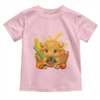 Cute Highland Cow With Kwanzaa Kinara And Presents Toddler T Shirt African Heritage Gift - Wonder Print Shop