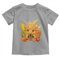 Cute Highland Cow With Kwanzaa Kinara And Presents Toddler T Shirt African Heritage Gift - Wonder Print Shop