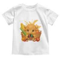 Cute Highland Cow With Kwanzaa Kinara And Presents Toddler T Shirt African Heritage Gift - Wonder Print Shop