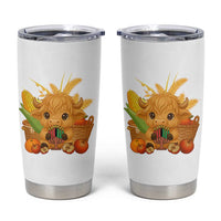 Cute Highland Cow With Kwanzaa Kinara And Presents Tumbler Cup African Heritage Gift - Wonder Print Shop