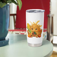Cute Highland Cow With Kwanzaa Kinara And Presents Tumbler Cup African Heritage Gift - Wonder Print Shop