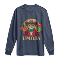 Funny Umoja Holiday Gift Long Sleeve Shirt CowCat Kwanzaa Kinara Candle And Presents - Wonder Print Shop
