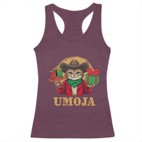 Funny Umoja Holiday Gift Racerback Tank Top CowCat Kwanzaa Kinara Candle And Presents - Wonder Print Shop