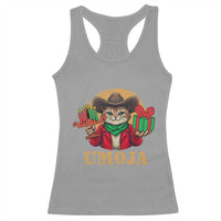 Funny Umoja Holiday Gift Racerback Tank Top CowCat Kwanzaa Kinara Candle And Presents - Wonder Print Shop
