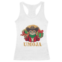 Funny Umoja Holiday Gift Racerback Tank Top CowCat Kwanzaa Kinara Candle And Presents - Wonder Print Shop